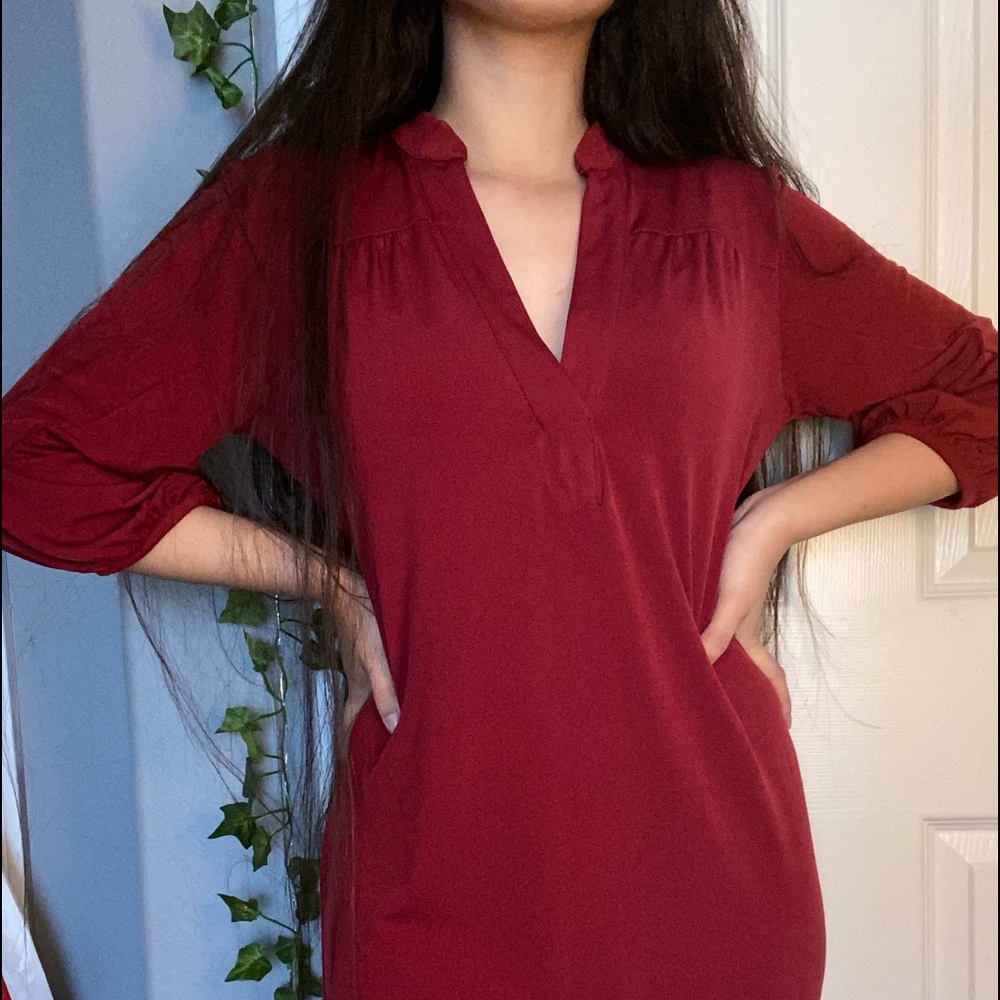 Banana Republic Red/Wine Midid Dress